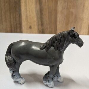 Clydesdale Horse PVC Figure Gray 1988 Toy Collectible - 4" Long